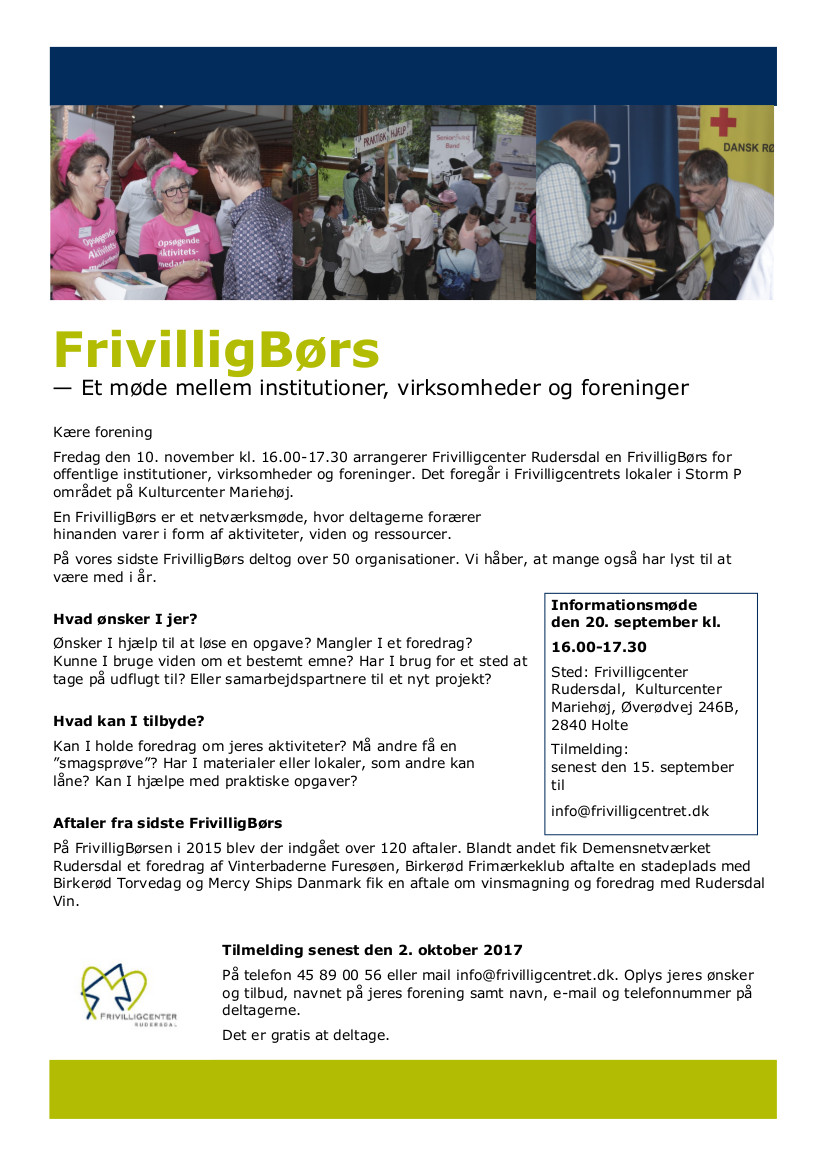 Kære forening Invitation til Frivilligbørs side 1